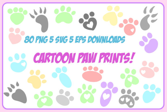 Cartoon Animal Cat Dog Paw Foot Prints