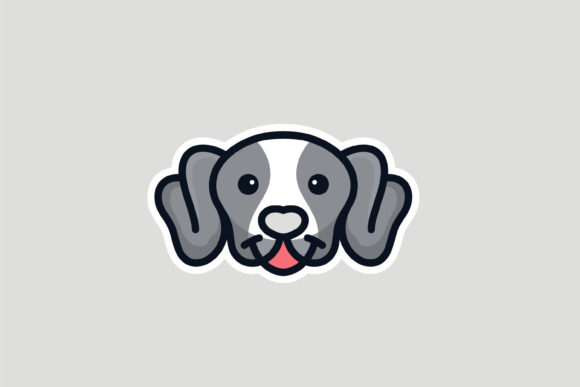 Cute Dog Head Logo Design Vector