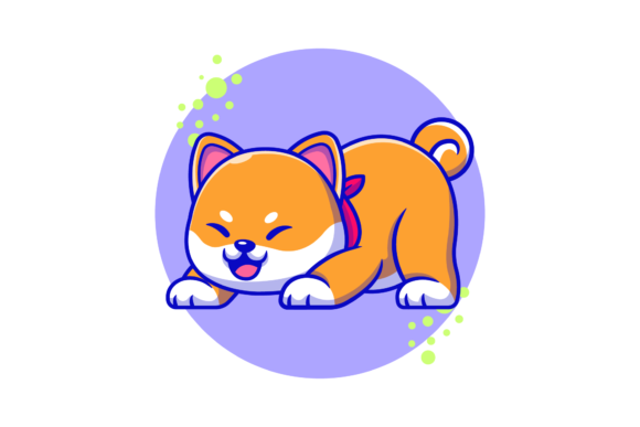 Dog Icons Blue Circle Bubbles Background