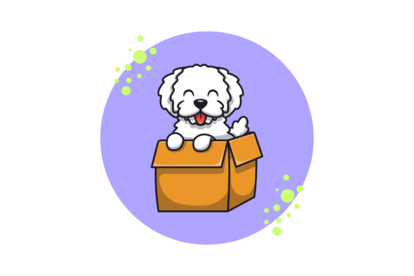 Dog Pet Icons Blue Circle Bubbles