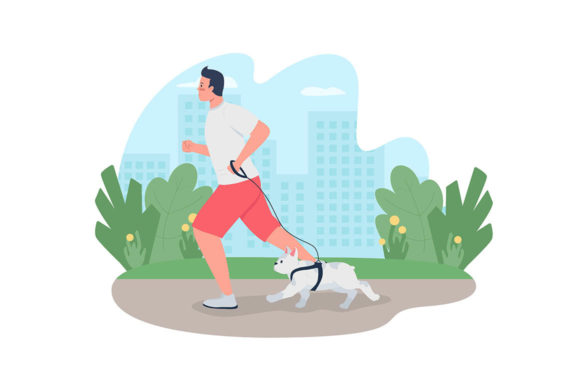 Man Running with Dog on Leash: Embroidery Review